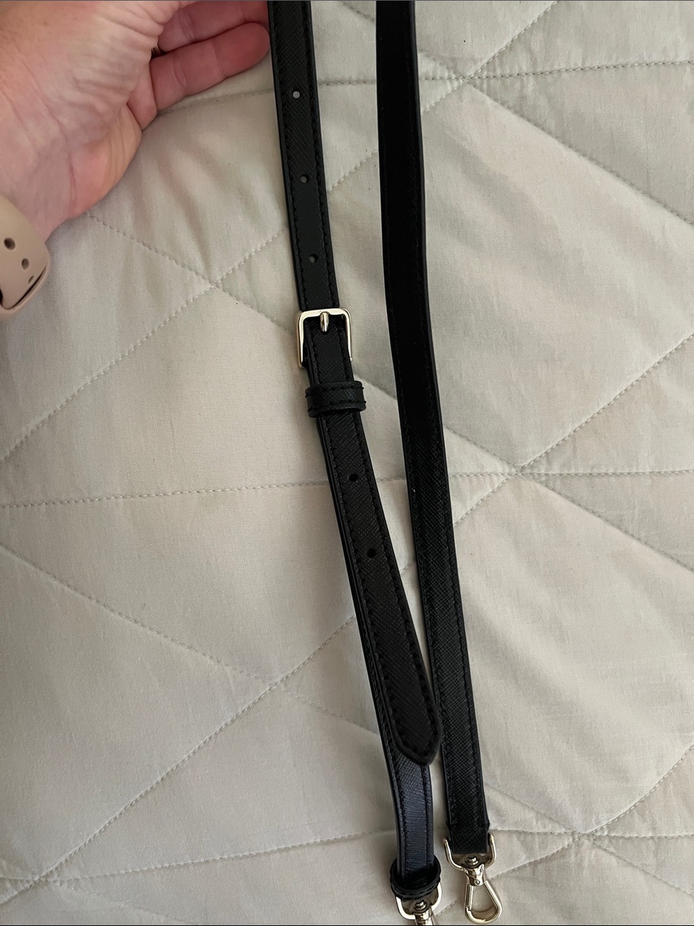 Kate Spade Black Saffiano Leather Gold Hardware Replacement Strap Authentic - Picture 9 of 16